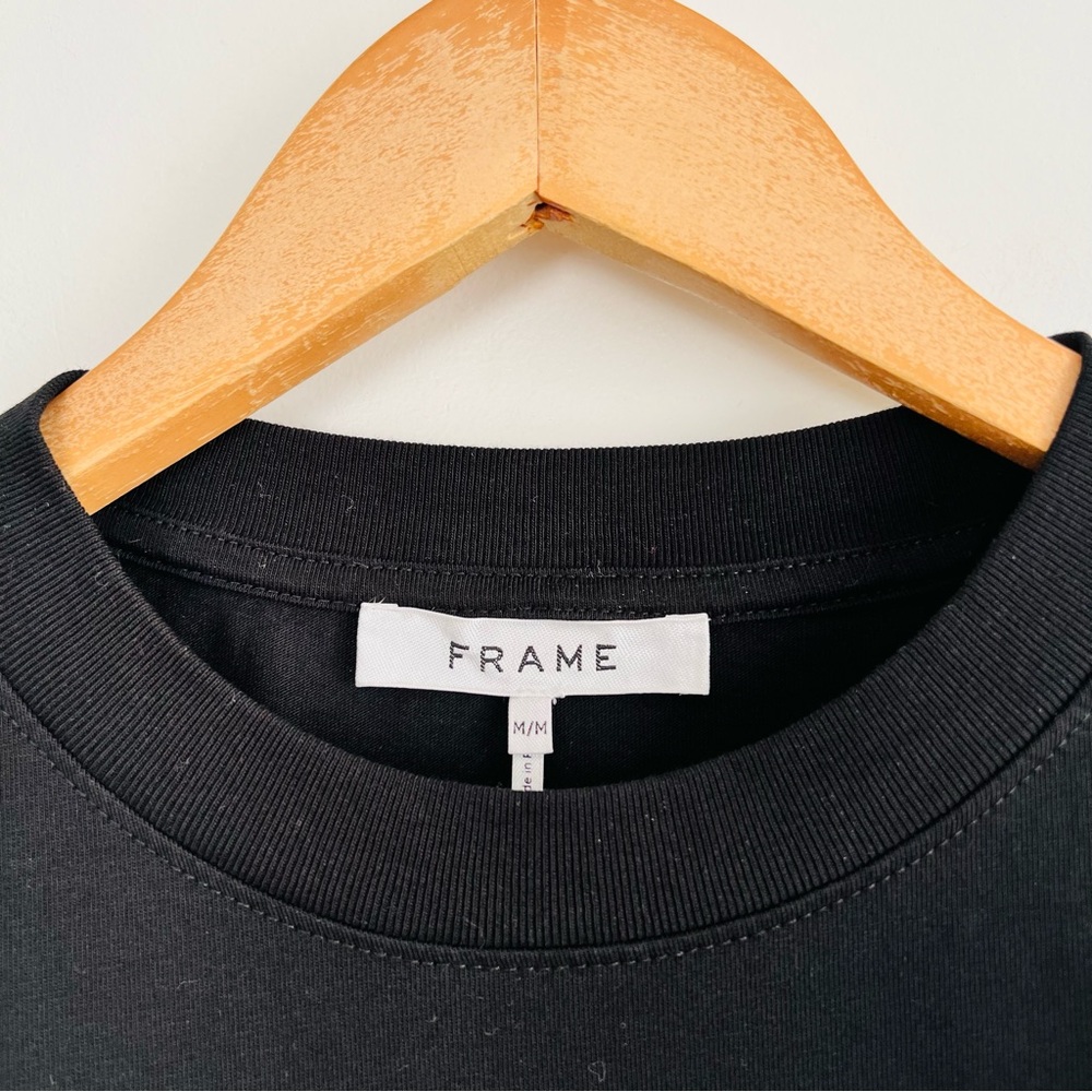 Frame Frankie Puff Sleeve Tee in black - Picture 9 of 15